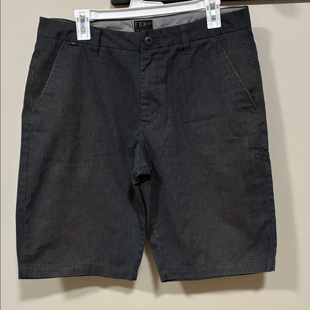 Fox Men's Charcoal Flat Front Shorts size 33